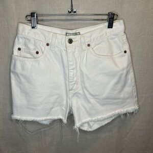 GUESS White Denim Cutoff Shorts